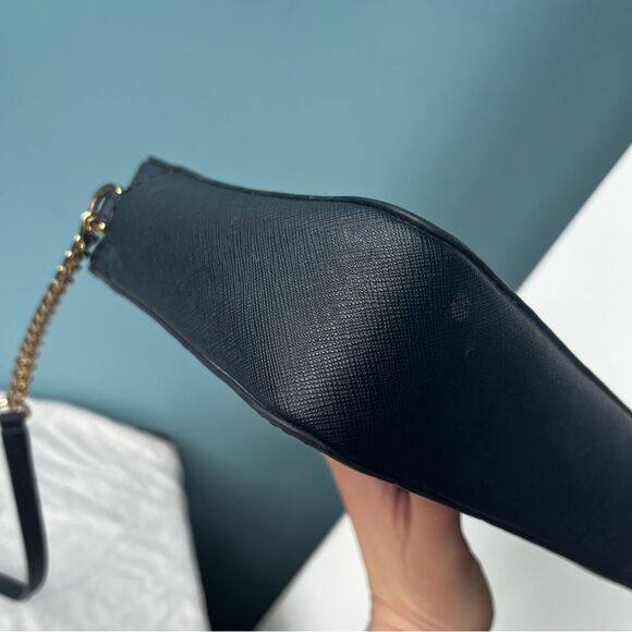 MICHAEL KORS Black Leather Saffiano Camera Bag Crossbody Chain Jet Set - Picture 8 of 9